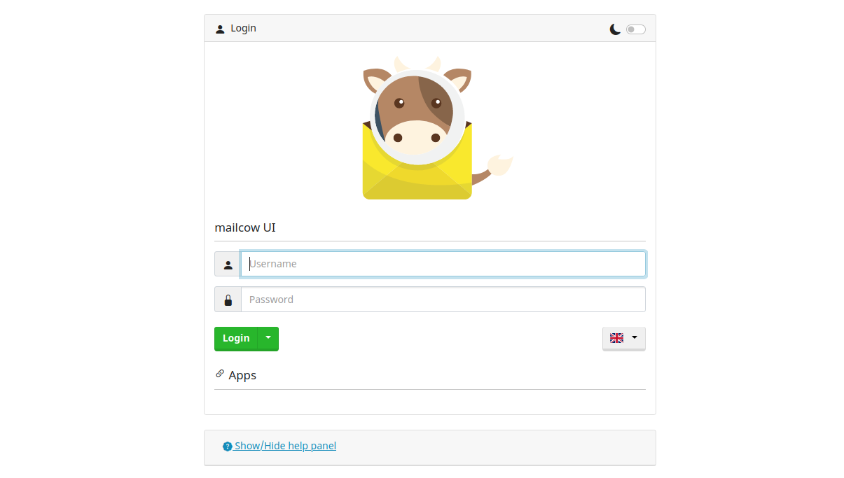 The Mailcow web interface.